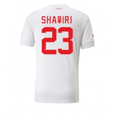 Fotballdrakt Herre Sveits Xherdan Shaqiri #23 Bortedrakt VM 2022 Kortermet